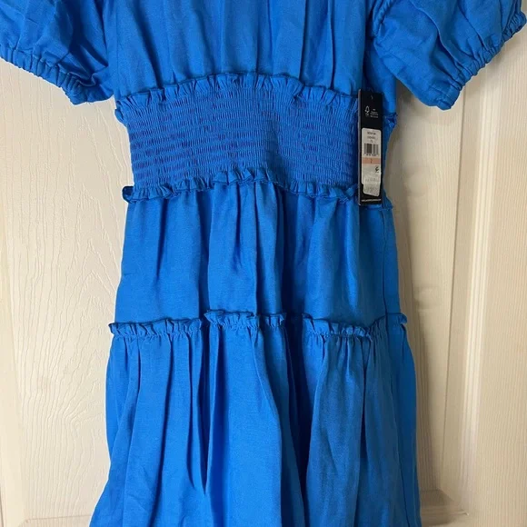 Karl Lagerfeld NWT Women’s tie- neck smock waist dress size 2 - Picture 12 of 15